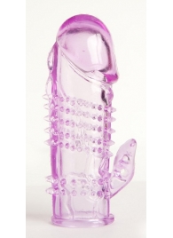 Фиолетовая насадка с коготком и шипами - 13 см. - Toyfa Basic - в Нефтекамске купить с доставкой