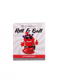 Стимулирующий презерватив-насадка Roll   Ball Strawberry - Sitabella - купить с доставкой в Нефтекамске