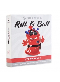 Стимулирующий презерватив-насадка Roll   Ball Strawberry - Sitabella - купить с доставкой в Нефтекамске