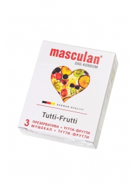 Жёлтые презервативы Masculan Ultra Tutti-Frutti с фруктовым ароматом - 3 шт. - Masculan - купить с доставкой в Нефтекамске