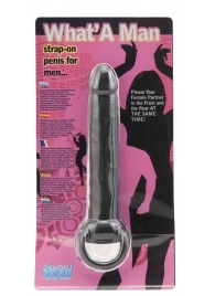 Чёрная насадка на пенис для анальной стимуляции WHATA MAN - 16 см. - Seven Creations - в Нефтекамске купить с доставкой