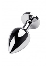 Серебристая коническая анальная пробка с красным кристаллом - 8 см. - ToyFa - купить с доставкой в Нефтекамске