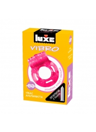 Розовое эрекционное виброкольцо Luxe VIBRO  Ужас Альпиниста  + презерватив - Luxe - в Нефтекамске купить с доставкой