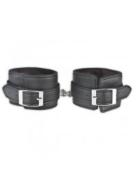 Черные фиксаторы для ног на цепи с мехом внутри - Lux Fetish - купить с доставкой в Нефтекамске