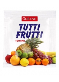 Пробник гель-смазки Tutti-frutti со вкусом тропических фруктов - 4 гр. - Биоритм - купить с доставкой в Нефтекамске