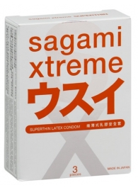 Ультратонкие презервативы Sagami Xtreme SUPERTHIN - 3 шт. - Sagami - купить с доставкой в Нефтекамске