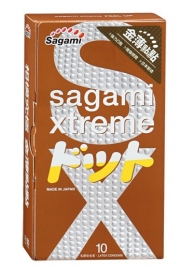 Презервативы Sagami Xtreme FEEL UP с точечной текстурой и линиями прилегания - 10 шт. - Sagami - купить с доставкой в Нефтекамске