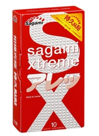 Утолщенные презервативы Sagami Xtreme Feel Long с точками - 10 шт. - Sagami - купить с доставкой в Нефтекамске