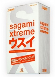 Ультратонкие презервативы Sagami Xtreme SUPERTHIN - 15 шт. - Sagami - купить с доставкой в Нефтекамске