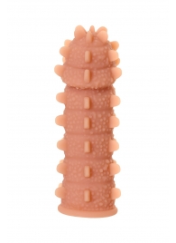 Телесная реалистичная насадка KOKOS Extreme Sleeve 04 с дополнительной стимуляцией - 12,7 см. - KOKOS - в Нефтекамске купить с доставкой