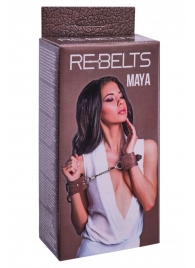 Коричневые кожаные наручники Maya - Rebelts - купить с доставкой в Нефтекамске