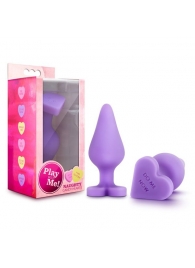 Фиолетовая анальная пробка Naughty Candy Heart Do Me Now - 8,9 см. - Blush Novelties - купить с доставкой в Нефтекамске