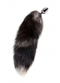 Серебристая металлическая анальная втулка с хвостом чернобурой лисы - размер S - ToyFa - купить с доставкой в Нефтекамске