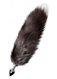 Серебристая металлическая анальная втулка с хвостом чернобурой лисы - размер S - ToyFa - купить с доставкой в Нефтекамске