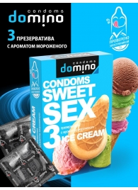 Презервативы для орального секса DOMINO Sweet Sex с ароматом мороженого - 3 шт. - Domino - купить с доставкой в Нефтекамске