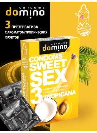 Презервативы для орального секса DOMINO Sweet Sex с ароматом тропических фруктов - 3 шт. - Domino - купить с доставкой в Нефтекамске