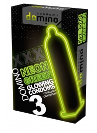 Презервативы DOMINO Neon Green со светящимся в темноте кончиком - 3 шт. - Domino - купить с доставкой в Нефтекамске