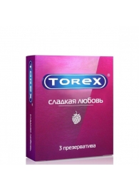 Презервативы Torex  Сладкая любовь  с ароматом клубники - 3 шт. - Torex - купить с доставкой в Нефтекамске