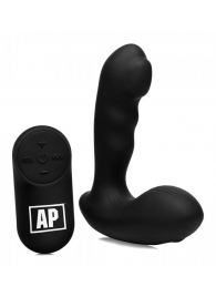 Черный стимулятор простаты Alpha-Pro 7X P-Milker Silicone Prostate Stimulator with Milking Bead - XR Brands - в Нефтекамске купить с доставкой