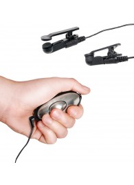 Черные электрические зажимы для сосков Shock Therapy Nipple Clamps - Pipedream - купить с доставкой в Нефтекамске