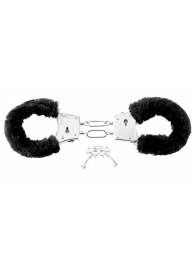 Меховые чёрные наручники Beginner s Furry Cuffs - Pipedream - купить с доставкой в Нефтекамске