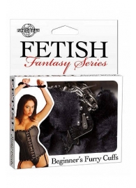 Меховые чёрные наручники Beginner s Furry Cuffs - Pipedream - купить с доставкой в Нефтекамске