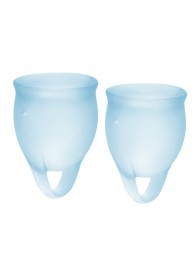 Набор голубых менструальных чаш Feel confident Menstrual Cup - Satisfyer - купить с доставкой в Нефтекамске