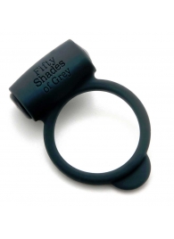 Темно-серое эрекционное кольцо Vibrating Love Ring с вибрацией - Fifty Shades of Grey - в Нефтекамске купить с доставкой