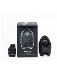 Темно-серый инновационный мужской осциллятор PULSE SOLO LUX с пультом ДУ - Hot Octopuss - в Нефтекамске купить с доставкой