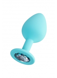 Мятная анальная втулка Brilliant с прозрачным кристаллом - 8 см. - ToyFa - купить с доставкой в Нефтекамске