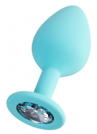 Мятная анальная втулка Brilliant с прозрачным кристаллом - 8 см. - ToyFa - купить с доставкой в Нефтекамске