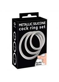 Набор из 3 эрекционных колец под металл Metallic Silicone Cock Ring Set - Orion - в Нефтекамске купить с доставкой