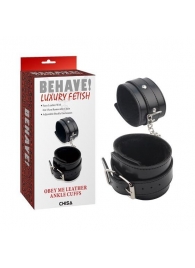 Черные оковы на ноги Obey Me Leather Ankle Cuffs - Chisa - купить с доставкой в Нефтекамске