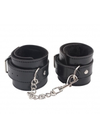 Черные оковы на ноги Obey Me Leather Ankle Cuffs - Chisa - купить с доставкой в Нефтекамске