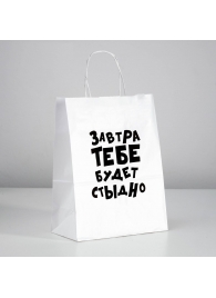 Подарочный пакет  Завтра тебе будет стыдно  - 30 х 24 см. - UPAK LAND - купить с доставкой в Нефтекамске