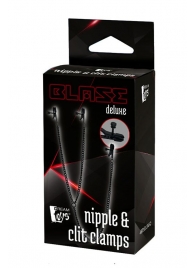 Черные зажимы на соски и клитор на цепочке DELUXE NIPPLE   CLIT CLAMPS - Dream Toys - купить с доставкой в Нефтекамске