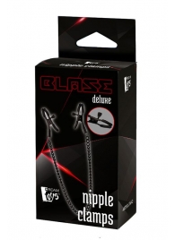 Черные зажимы на соски на цепочке BLAZE DELUXE NIPPLE CLAMPS - Dream Toys - купить с доставкой в Нефтекамске