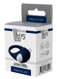 Гладкое синее эрекционное виброкольцо STIMU RING - Dream Toys - в Нефтекамске купить с доставкой