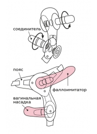 Черный пояс для женщин BEST SELECT с 3 насадками - LOVETOY (А-Полимер) - купить с доставкой в Нефтекамске