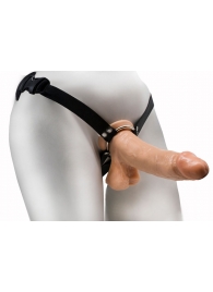 Реалистичный фаллос на регулируемых трусиках с кольцом - 17,5 см. - LOVETOY (А-Полимер) купить в Нефтекамске с доставкой в Orgasmix.ru Реалистичный фаллос на регулируемых трусиках с кольцом - 17,5 см. - LOVETOY (А-Полимер) - купить с доставкой в Нефтекамске