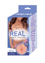 Телесный вибромастурбатор-вагина Real Women Vibration - Real - в Нефтекамске купить с доставкой