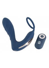 Синий вибростимулятор простаты с кольцом - 14,5 см. - Orion - в Нефтекамске купить с доставкой