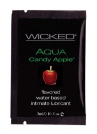 Лубрикант с ароматом сахарного яблока WICKED AQUA Candy Apple - 3 мл. - Wicked - купить с доставкой в Нефтекамске