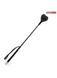 Черный стек с наконечником-сердечком - 54 см. - Notabu - купить с доставкой в Нефтекамске