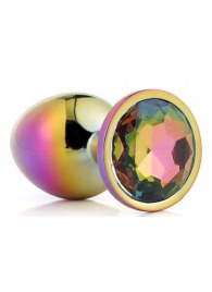 Голографическая анальная втулка с радужным кристаллом - 7,1 см. - Dream Toys - купить с доставкой в Нефтекамске