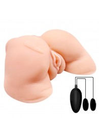 Телесная вибровагина Julie с 2 рабочими отверстиями - Baile - в Нефтекамске купить с доставкой