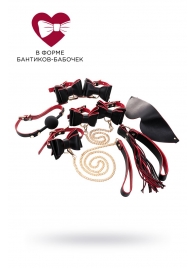 Черно-красный бондажный набор Bow-tie - ToyFa - купить с доставкой в Нефтекамске