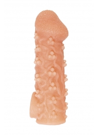 Телесная закрытая насадка с пучками шишечек Cock Sleeve Size S - 13,8 см. - KOKOS - в Нефтекамске купить с доставкой
