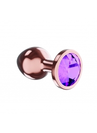 Пробка цвета розового золота с фиолетовым кристаллом Diamond Amethyst Shine S - 7,2 см. - Lola Games - купить с доставкой в Нефтекамске
