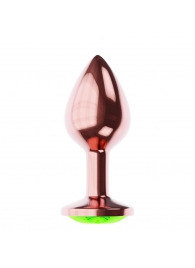 Пробка цвета розового золота с лаймовым кристаллом Diamond Emerald Shine S - 7,2 см. - Lola Games - купить с доставкой в Нефтекамске